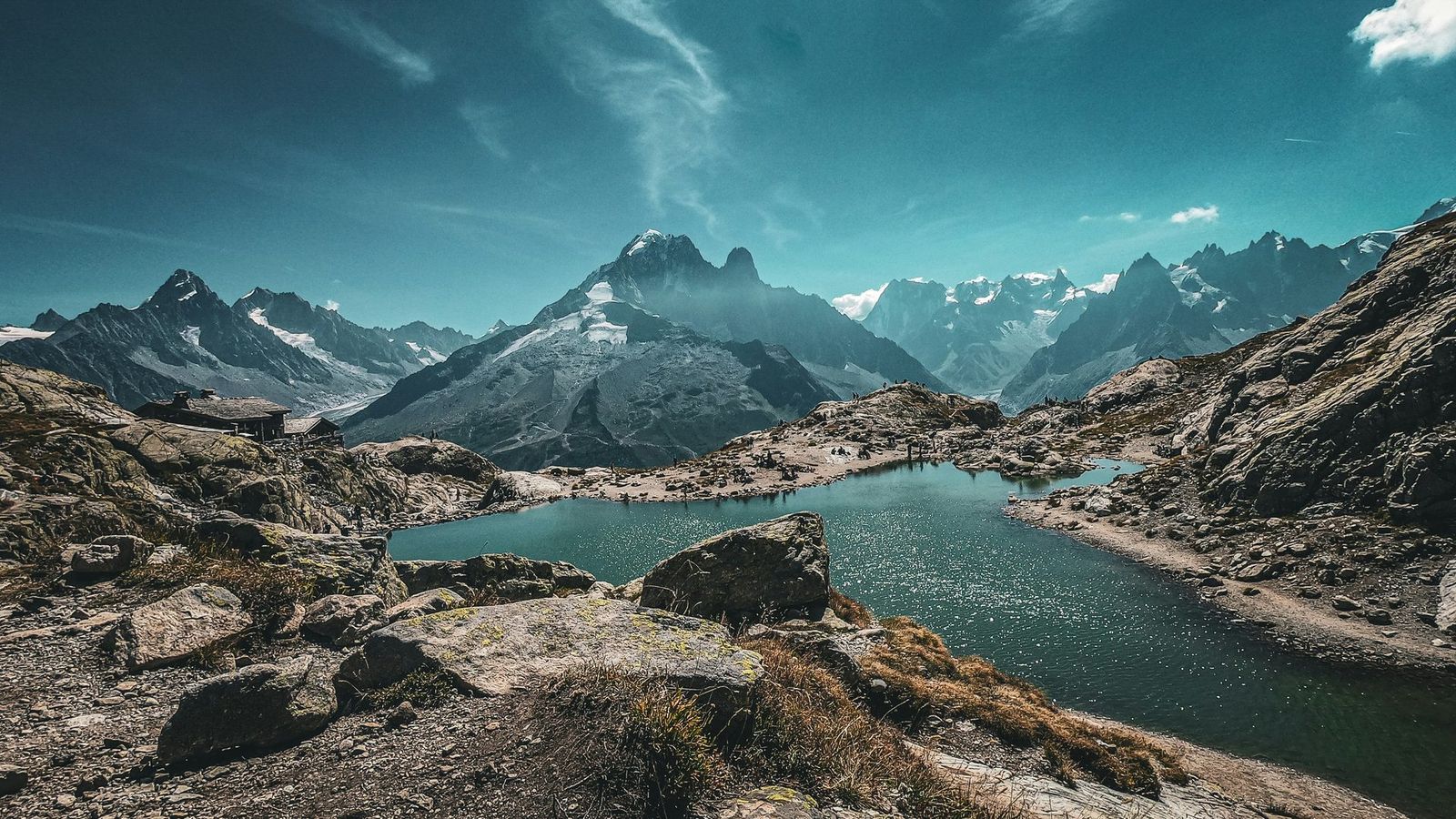 Lac Blanc above Chamonix, the Mont Blanc massif